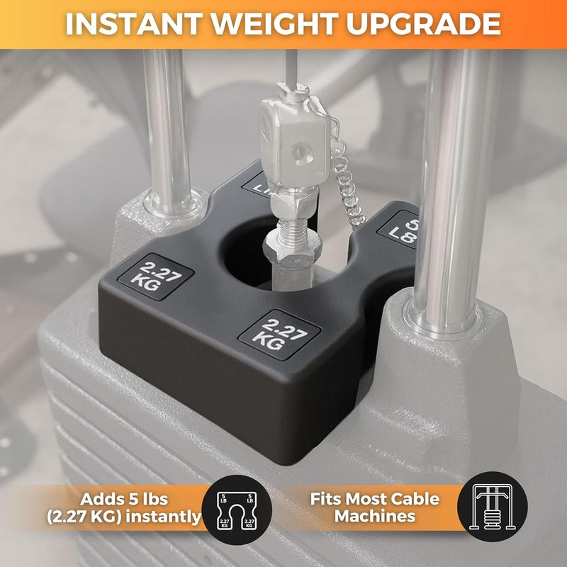 StrengthUSA 2.5 LB and 5 LB Weight Stack Add On – Weight Stack Adapter Plate for Home Gym & Exercise Machines, Add Resistance to Weight Stack, Incremental Weight Adjustments for Improved Strength Training Results - Image 4
